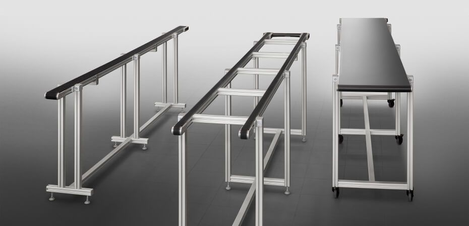 A firm footing for conveyor belts of any width